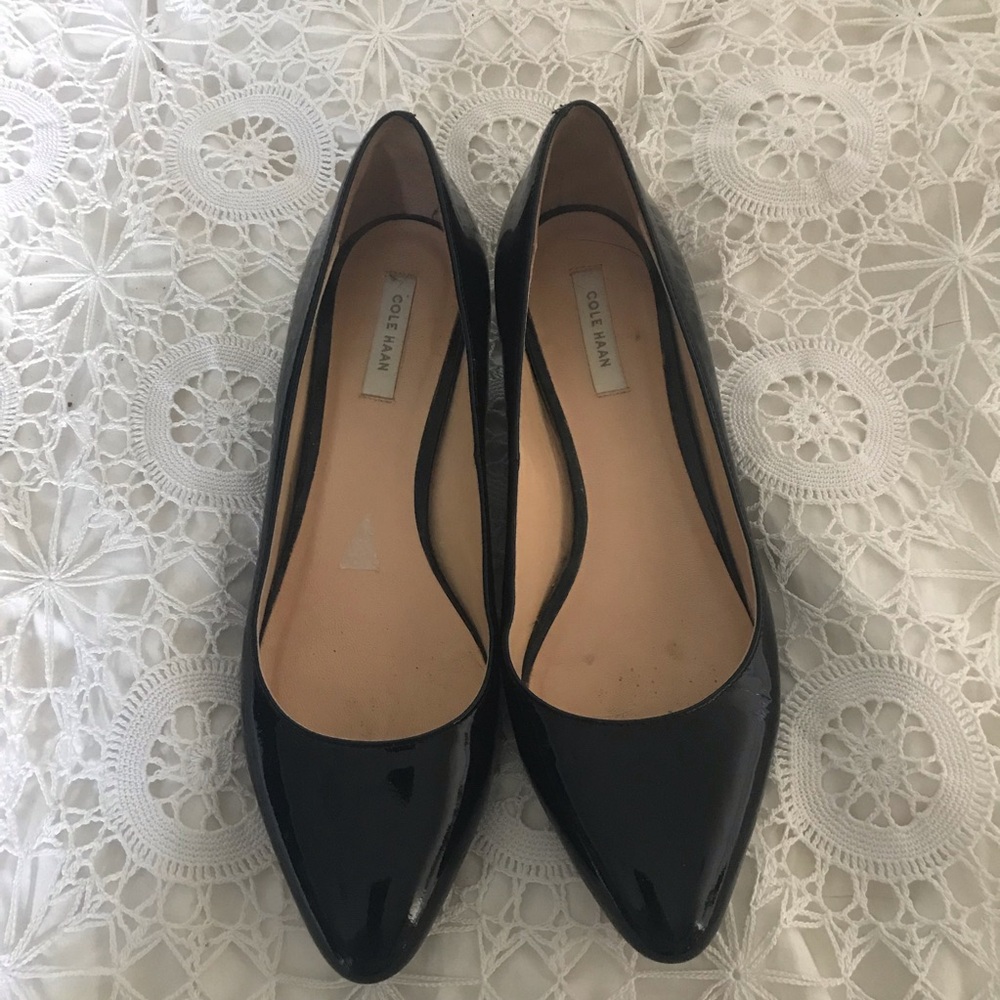 Cole Haan Patent Leather Wedge Heel Shoe - Size 6.5 B